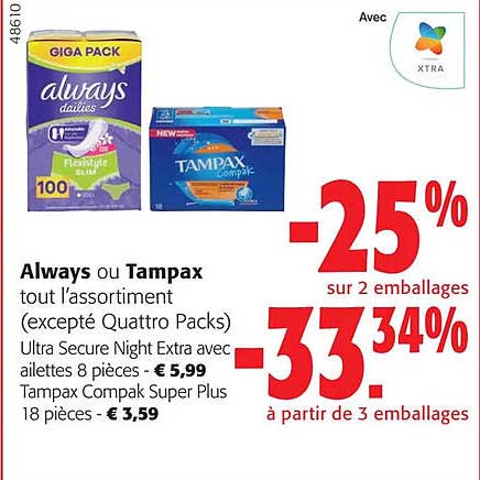 always ou tampax l'assortiment