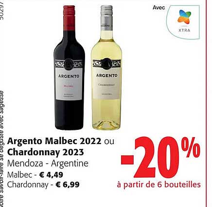 argento malbec 2022 ou chardonnay 2023