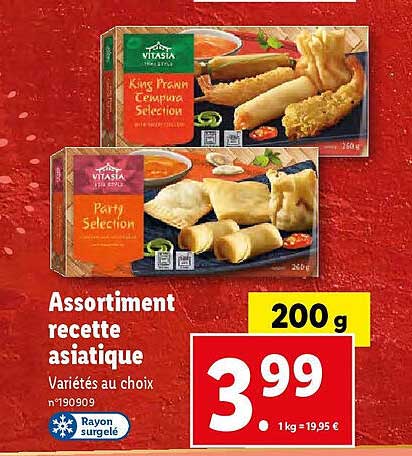 Assortiment Recette Asiatique Vitasia