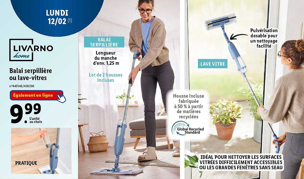 balai serpillière ou lave-vitres livarno home