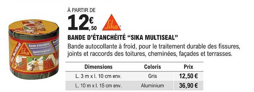 bande d'étanchéité "sika multiseal"