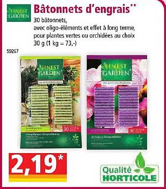 bâtonnets d'engrais finest garden
