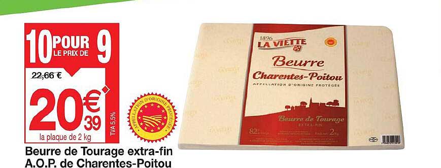 beurre de tourage extra-fin a.o.p. de charentes-poitou