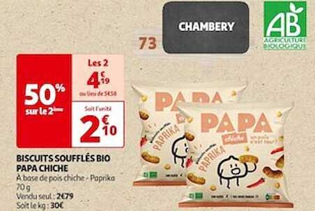 biscuits soufflés bio papa chiche
