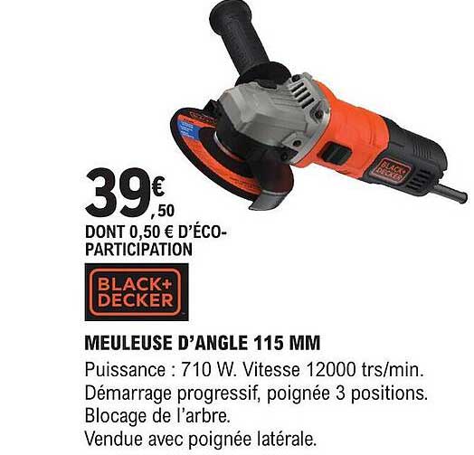 Black+decker Meuleuse D'angle 115 Mm