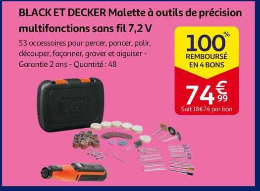 Black Et Decker Mallette à Outils De Précision Multifonctions Sans Fil 7,2 V