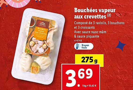 bouchées vapeur aux crevettes vitasia