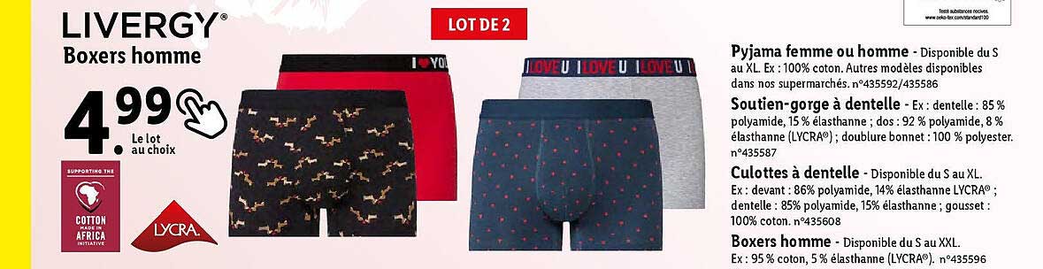 Boxers Homme Livergy