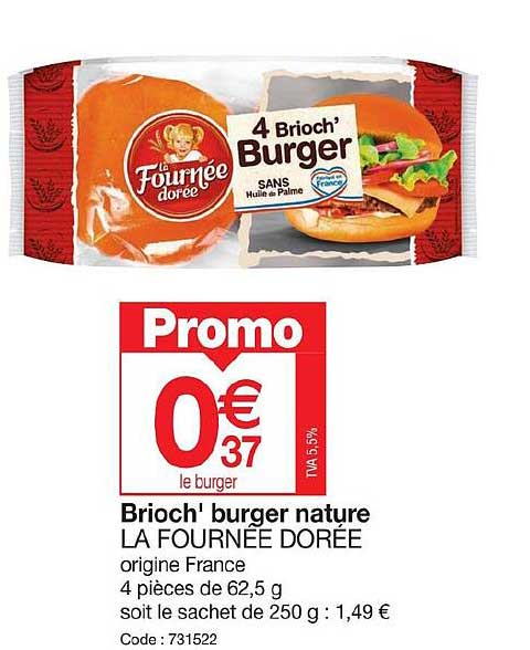 brioch' burger nature la fournée dorée