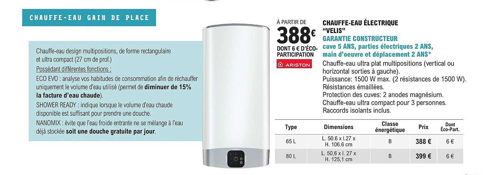 chauffe-eau électrique "velis"