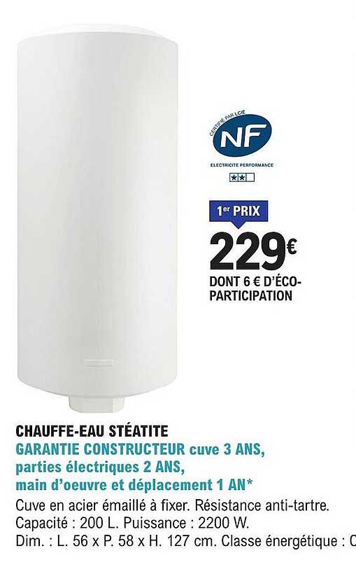 chauffe-eau stéatite