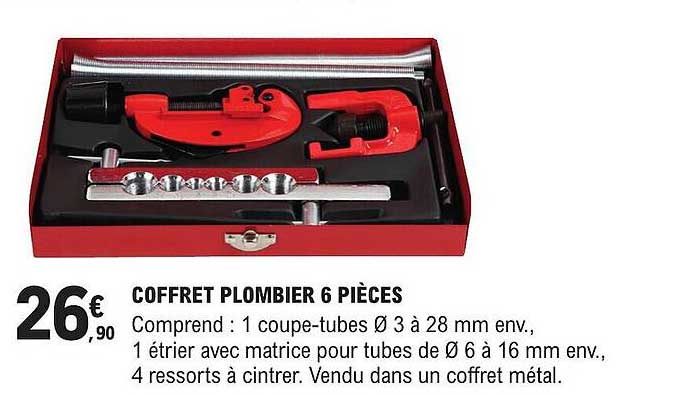 coffret plombier 6 pièces