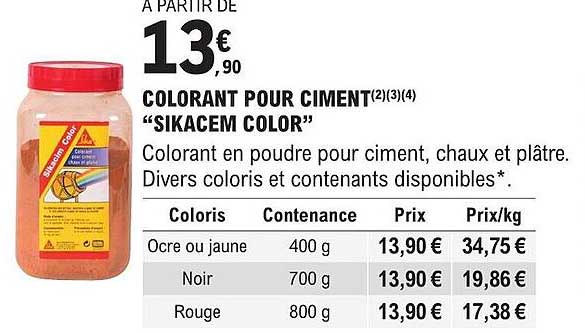 colorant pour ciment "sikacem color"