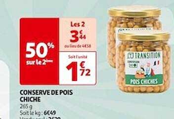 conserve de pois chiche