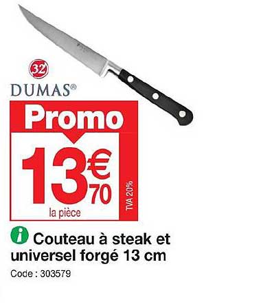 couteau à steak et universel forgé 13 cm dumas