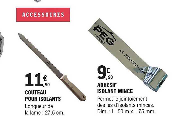couteau pour isolants adhésif isolant mince