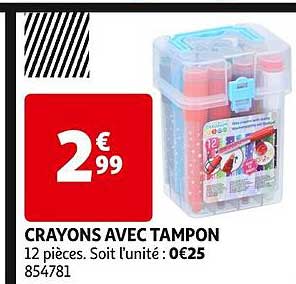crayons avec tampon