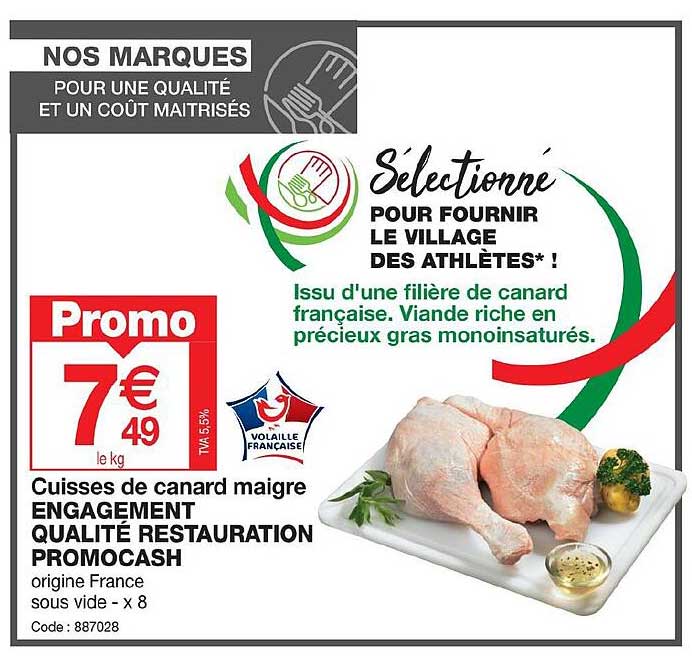 cuisses de canard maigre engagement qualité restauration promocash
