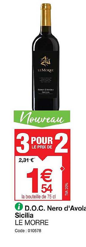 d.o.c. nero d'avola sicilia le morre