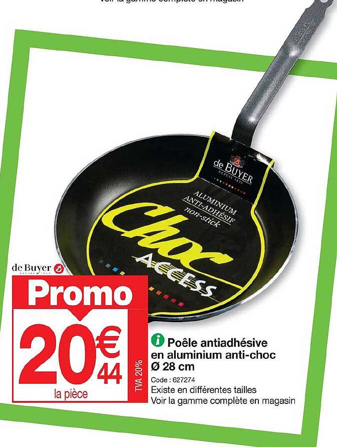 de buyer poêle antiadhésive en aluminium anti-choc ø 28 cm