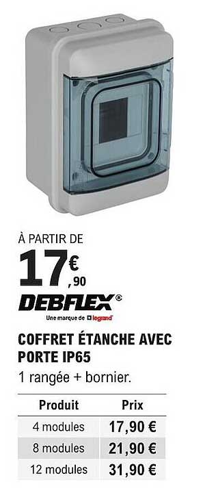 debflex coffret étanche avec porte ip65