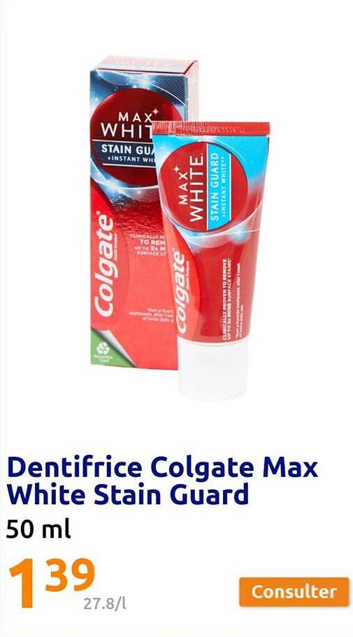 dentifrice colgate max white stain guard