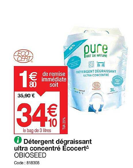 détergent dégraissant ultra concentré écocert obioseed