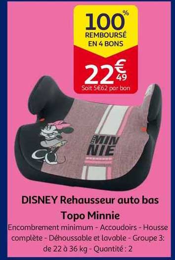 disney rehausseur auto bas topo minnie