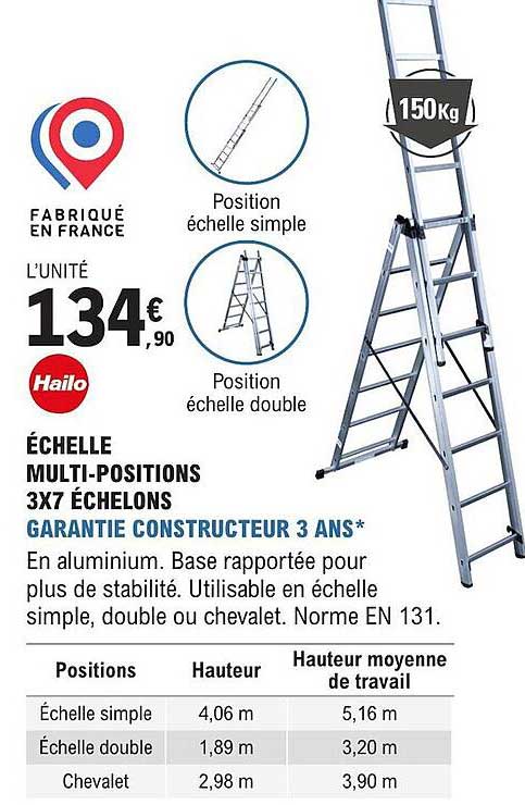 échelle multi-positions 3x7 échelons hailo