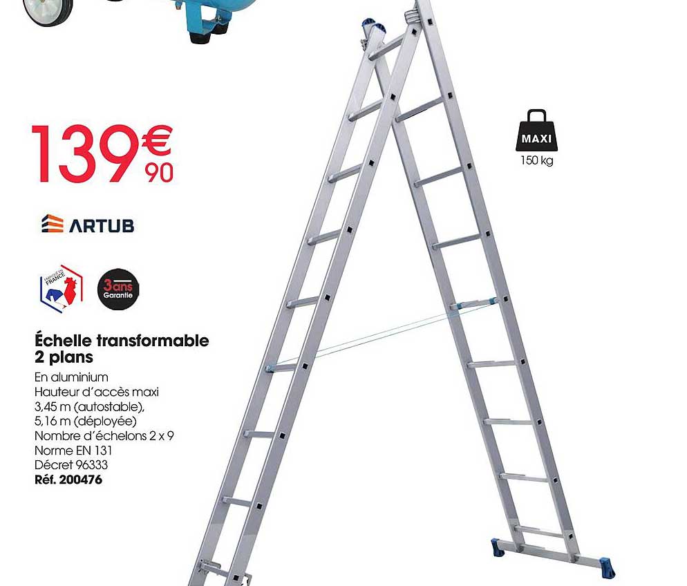 échelle transformable 2 plans