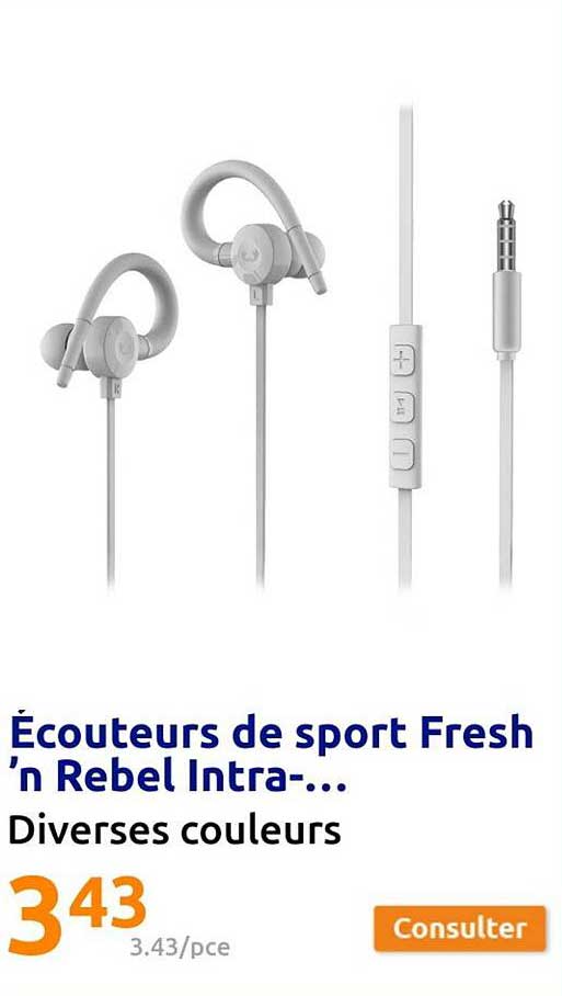 écouteurs de sport fresh'n rebel intra