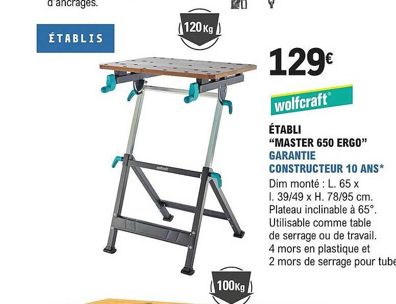 établi "master 650 ergo" wolfcraft