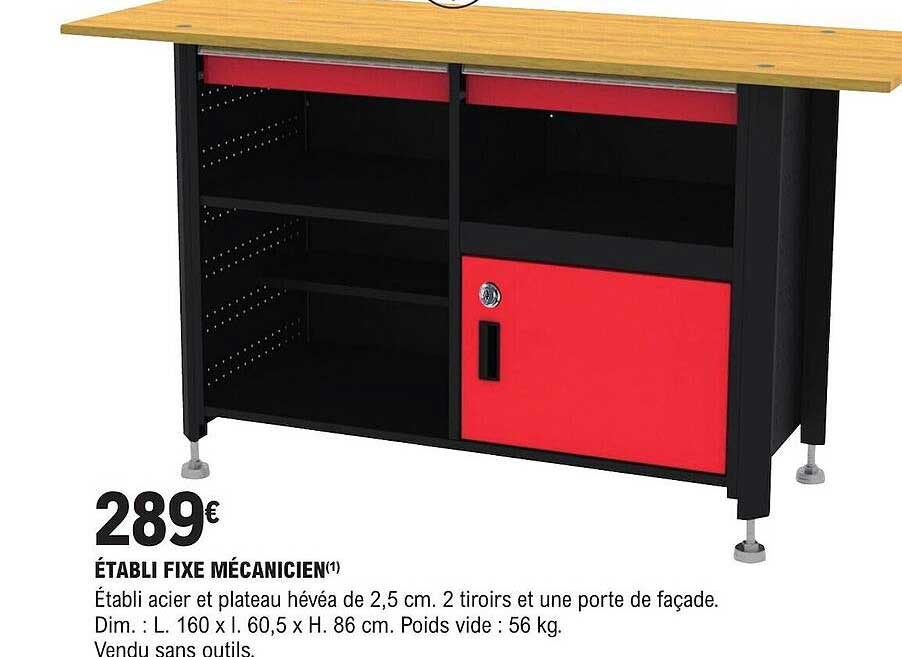 établi fixe mécanicien