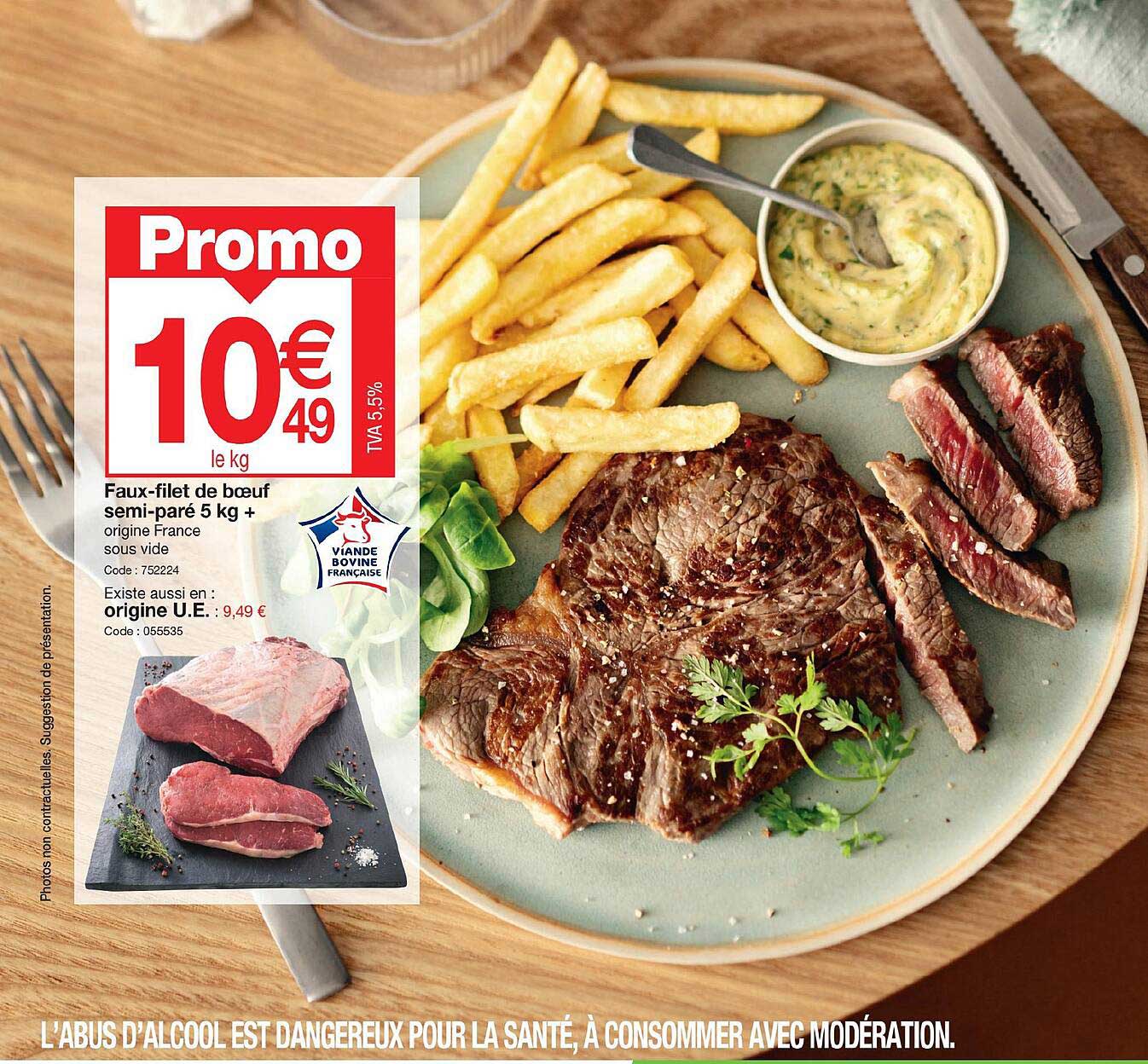 faux-filet de bœuf semi-paré 5 kg+