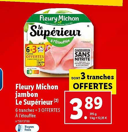 fleury michon jambon le supérieur