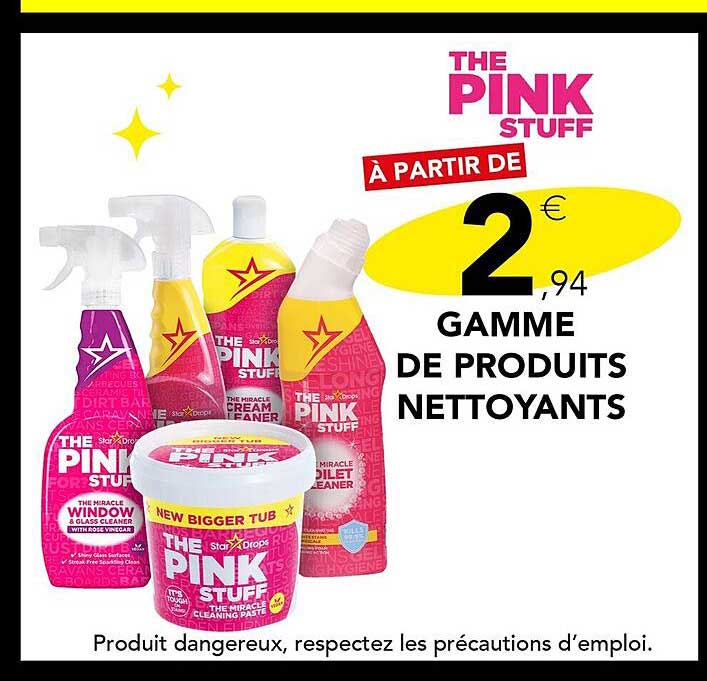 gamme de produits nettoyants the pink stuff