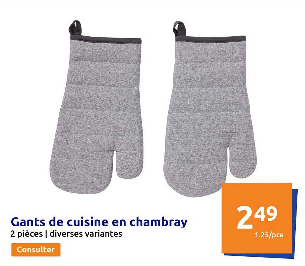 gants de cuisine en chambray