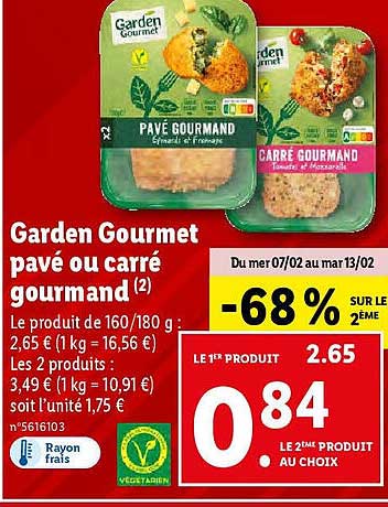 Garden Gourmet Pavé Ou Carré Gourmand