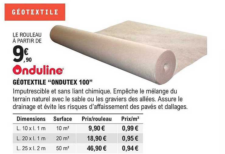 Géotextile "ondutex 100"