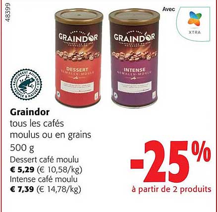 graindor toules les cafés moulus ou en grains