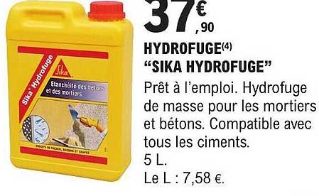 Hydrofuge "sika Hydrofuge"