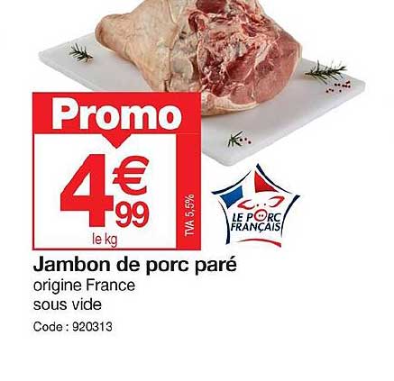 jambon de porc paré