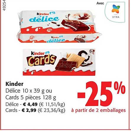Kinder Délice 10 Ou Cards 5 Pièces