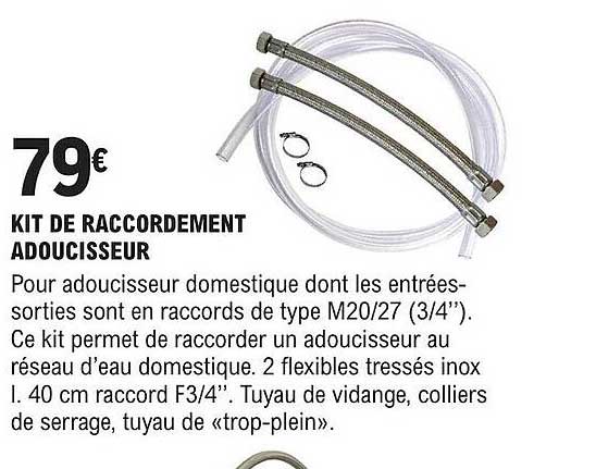 kit de raccordement adoucisseur