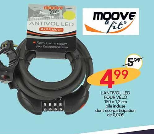 l'antivol led pour vélo moove & fit
