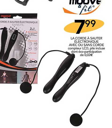 la corde à sauter électronique avec ou sans corde moove & fit