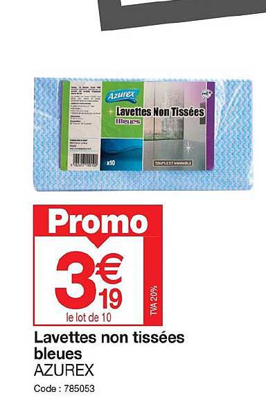 lavettes non tissées bleues azurex