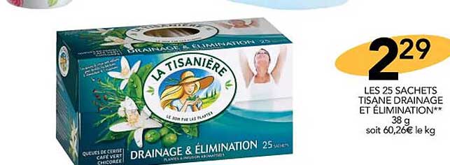 les 25 sachets tisane drainage et élimination
