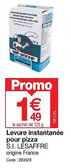 levure instantanée pour pizza s.i. lesaffre