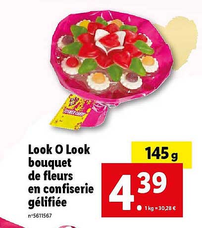look o look bouquet de fleurs en confiserie gélifiée